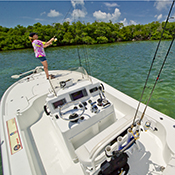 Woman fishing the bgackcountry of the Florida Keys.